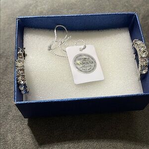 Swarovski Sterling Silver Crystal Earrings Hoops NEW